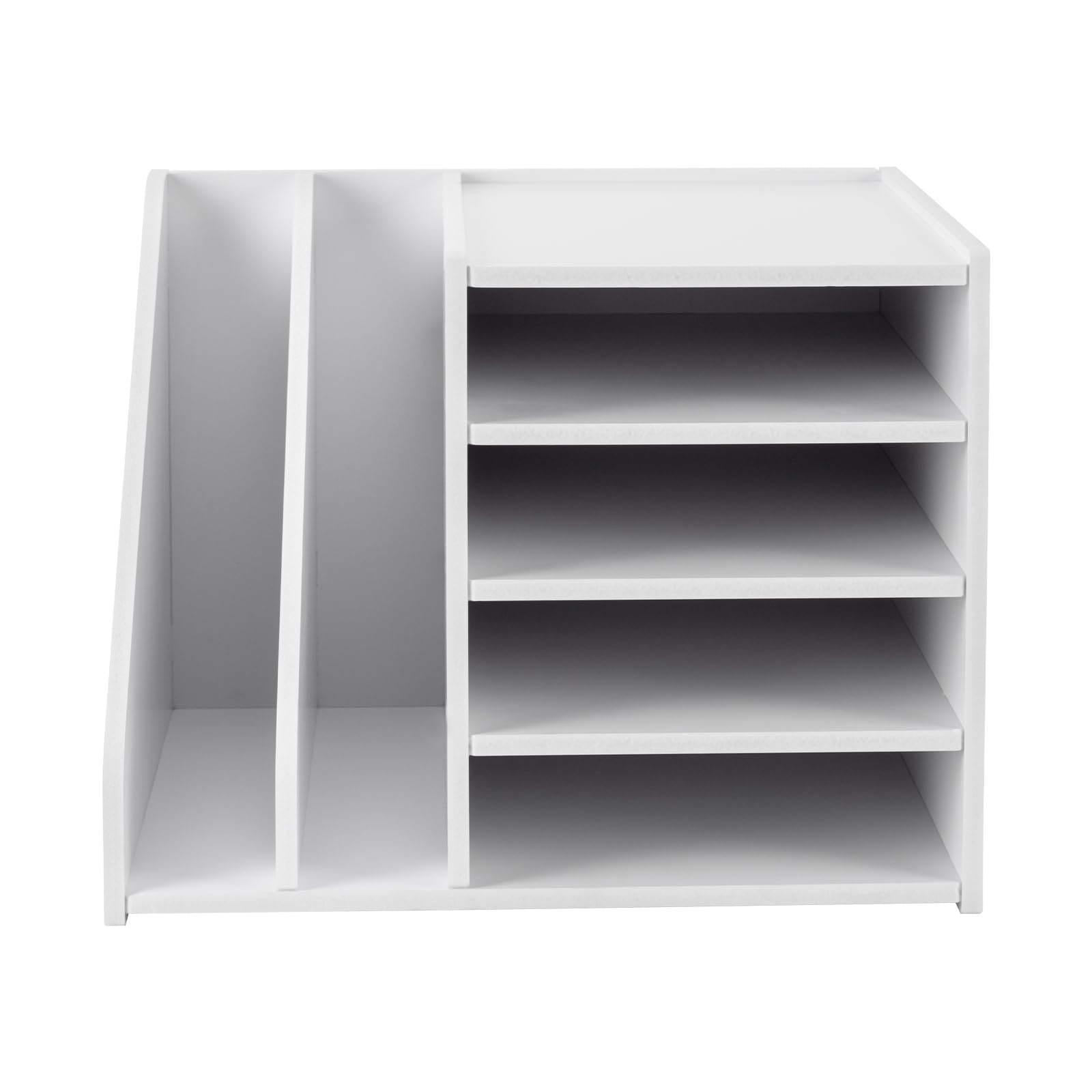 huwiefs Mail Sorter with Four Horizontal Compartments and Two Vertical File Slots for Daily Paper Organization in Workplace