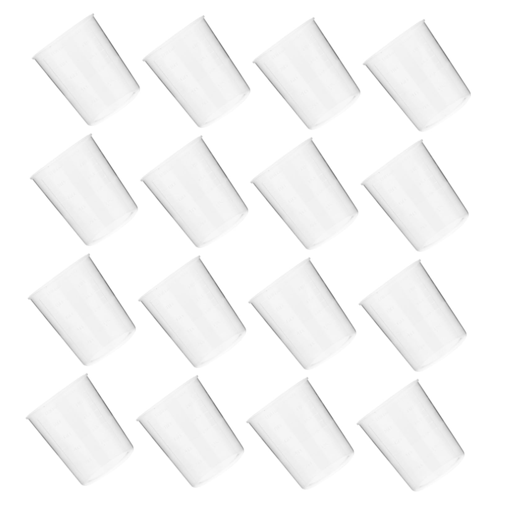 50 Piezas Unidades de Vasos Medidores de Plástico Vasos Transparentes Graduados Resistentes Roturas Medidores Líquidos para Cocina Repostería Harina y Leche