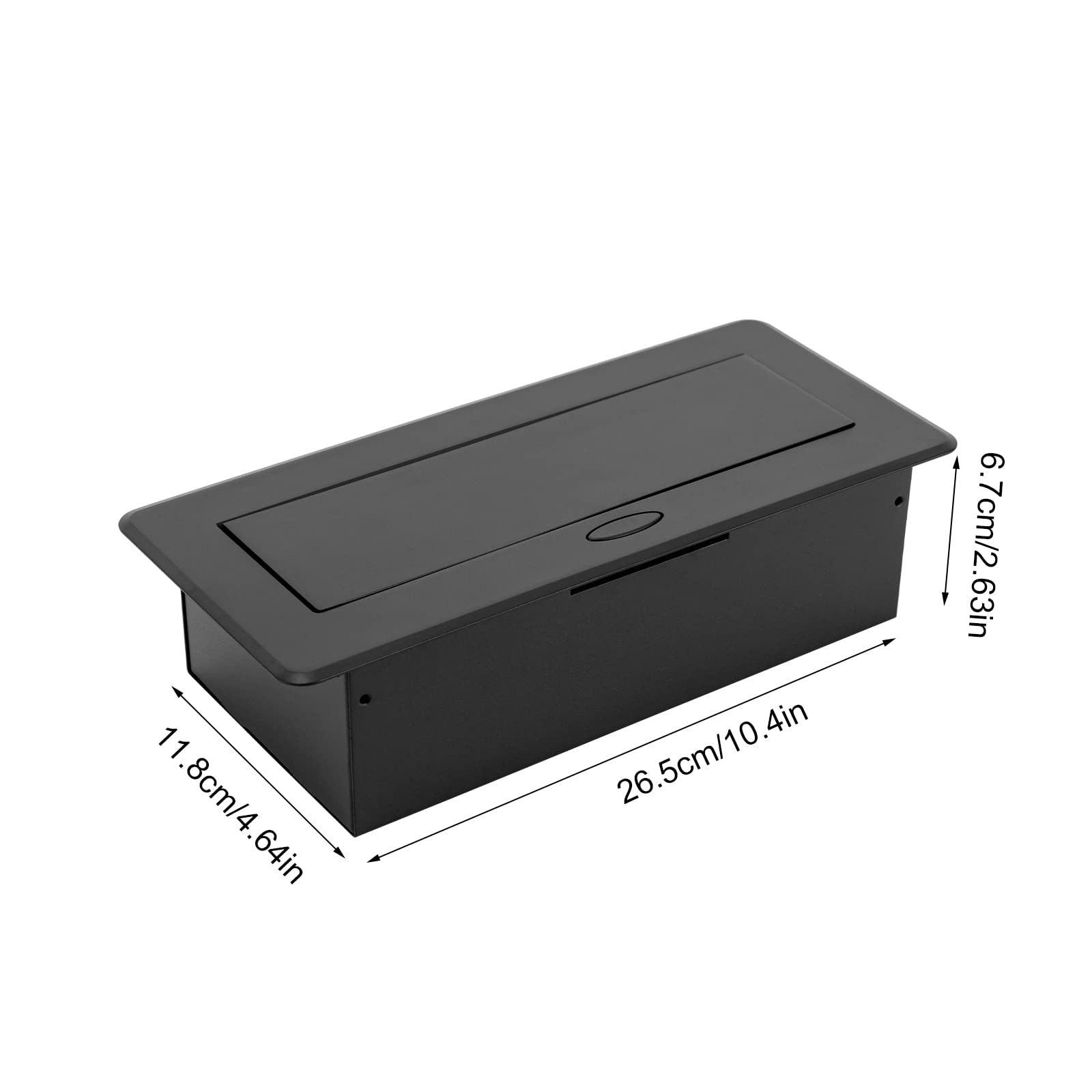 Prise encastrable - Prise de table - Prise de table - Prise cachée - Plateau de table - Boîte de sol pop-up avec 2 chargeurs LAN HDMI EU et USB type 5 V 3 A - CA 250 V 16 A (noir)