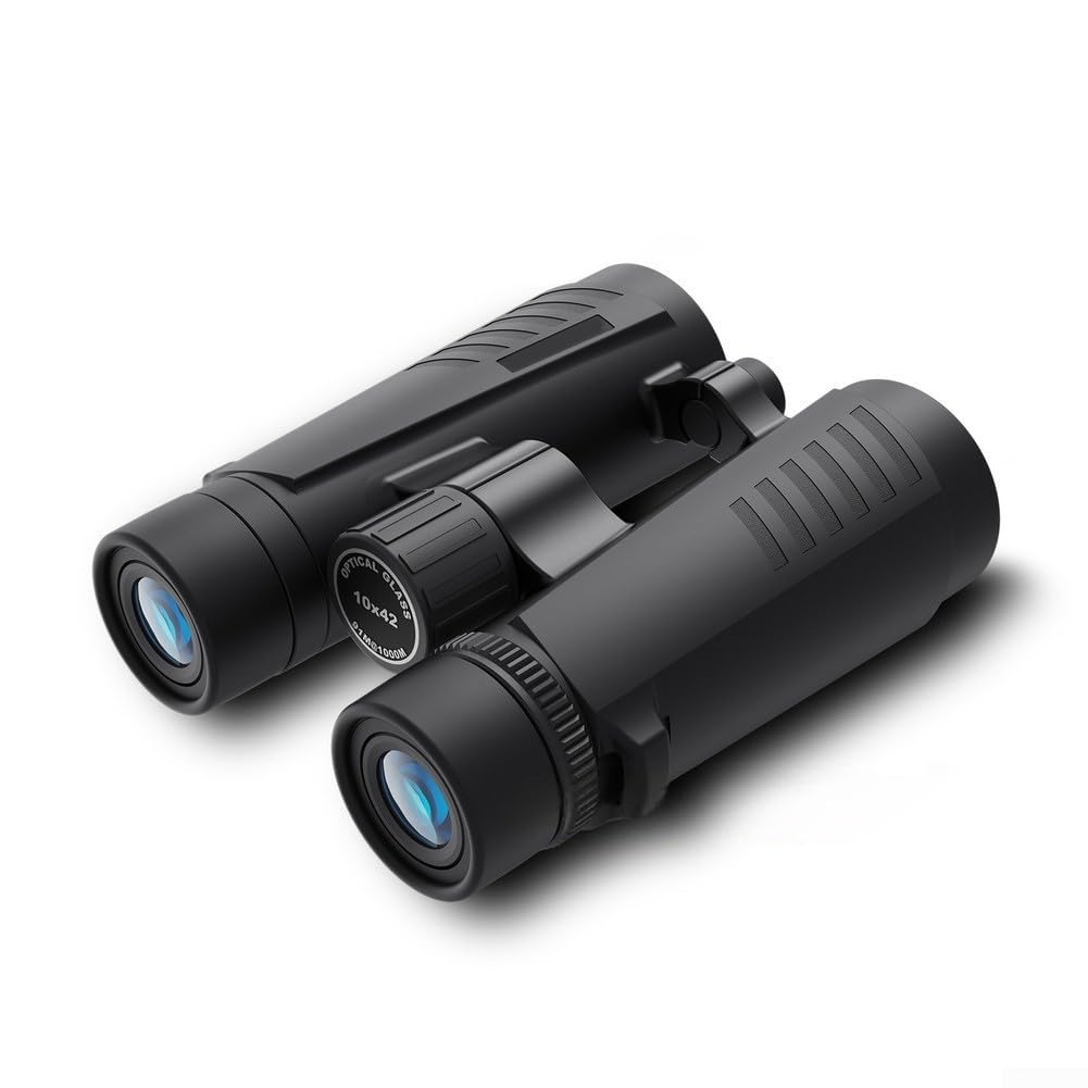 Binocolo professionale dotato di prismi Bak4 e obiettivo grandangolare per escursionismo, bird watching, campeggio, viaggi, attività all'aperto, colore nero e verde, 8 x 42 (10 x 42 verde)