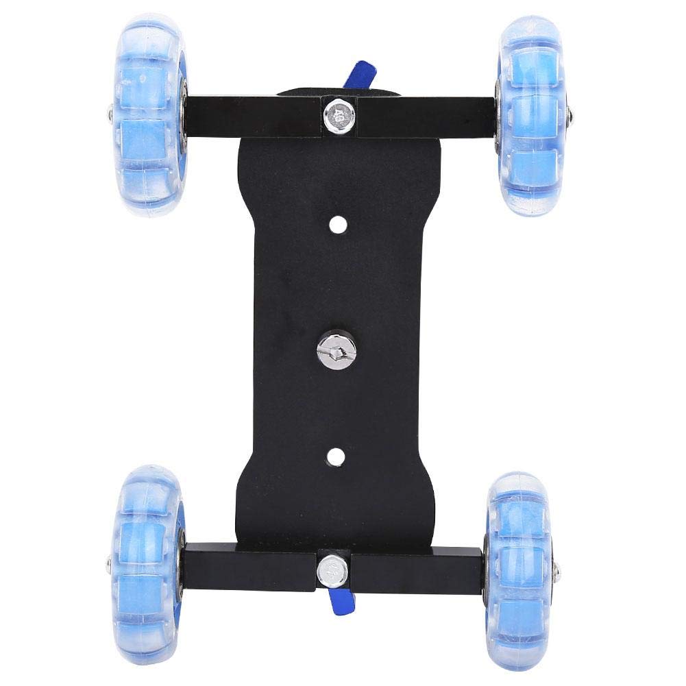 Tablette Portable Dolly - Bureau 10Kg Charge Rail Roller Track Slider Alliage Mini Dolly Skater Car avec 1/4In Vis Silencieux Roues pour DSLR Caméscope Move
