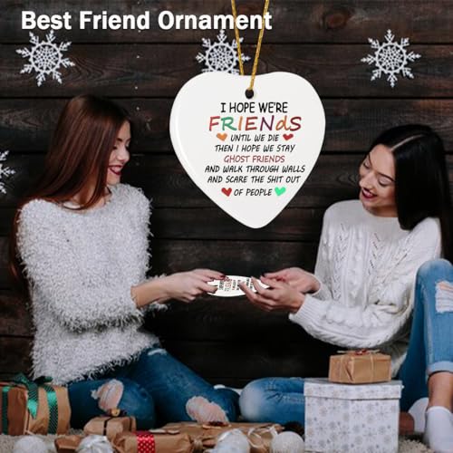 Friends Ornaments, Best Friend Christmas Ornaments 2026, Funny Ornaments for Friends, Heart Ceramic, Friendship Gifts for Women, Gift for Best Friend Woman - image 2