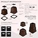 Utopia Bedding Bed Riser, 3 & 5 Inches Adjustable Furniture Risers for 8 Inch Combined Furniture Lift, Under Bed Storage & Dorm Room Essential, Supports Up to 1,300 lbs (4 Set, Brown)