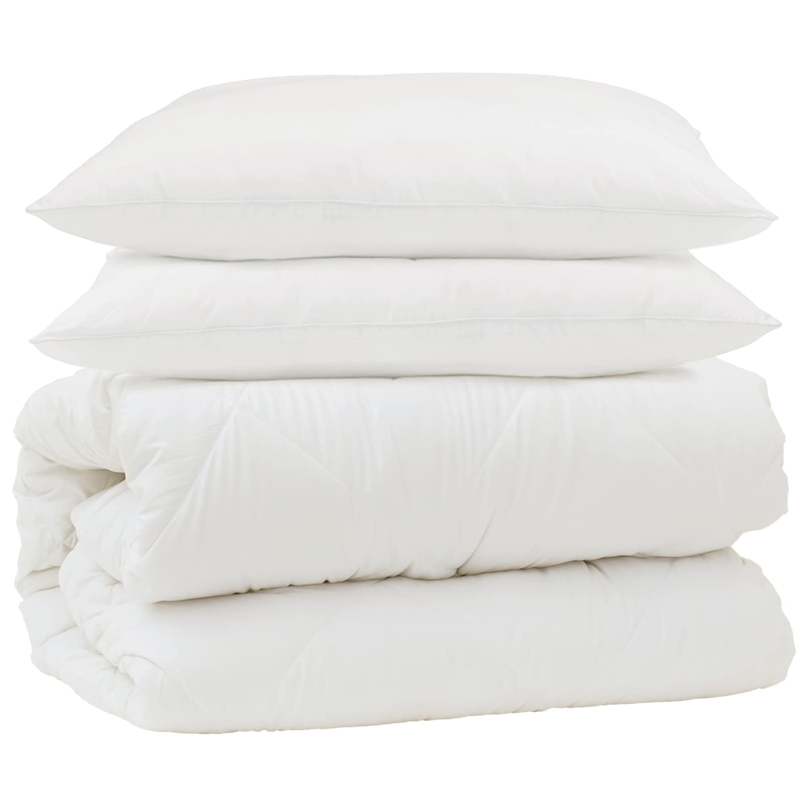 Generico Set di Piumoni 3 PCS Bianco Microfibra e Piuma D'Oca,Casa e Giardino,Biancheria,Lenzuola e Coperte,Bianco,6.61 kg,3377993