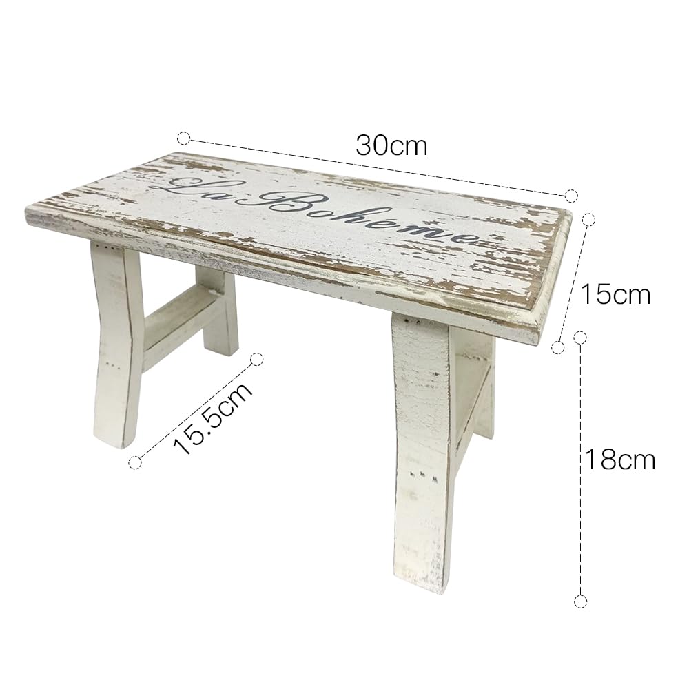 Chaise Enfant Vintage En Bois Massif - Fait Main - Tabouret / Support Plante - Occasion