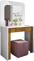 Penteadeira Camarim Rouge Com 1 Gaveta Ripada e Led Branco/naturale