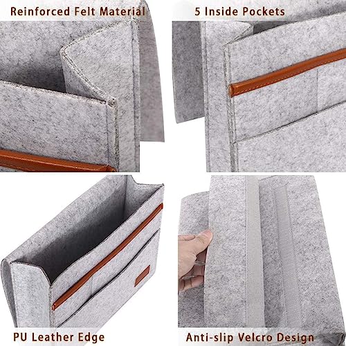 Bed Storage Pocket, Bedside Organiserr, Bed Bag for Hanging Non-slip Storage Bag, Made of Thick Felt - Image 2