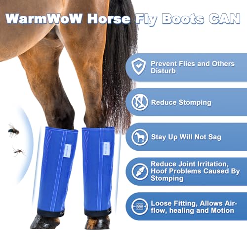 Image of Horse Fly Boots Set of 4, Fly Boots for Horses, Leggings for Horses, Reduce-Stomping, Breathable Mesh, Loose Fitting, Stay Up Not Sag, No Rub