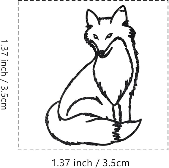 Fox Rubber Stamp, 1-1/3 Medium Animal Stamp for Scrapbooking Card Making Crafting