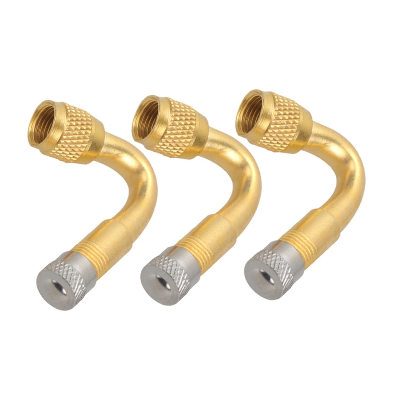 BELLIFFY 3pcs Tire Valve Extension Adapter Elbow Inflator Nozzle for Reach Areas Valve Stem Extenders for Cars Motorcycles and More