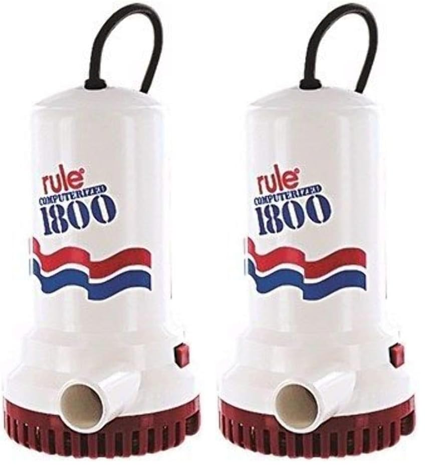 Image of Rule A53S Series Submersible Fully Automatic Utility Pump - 1800 GPH for Boats, RVs, Basements - Double-Insulated Motor - Easy Clean Snap-Off Strainer - Small Water Pump - 24 Foot Cord