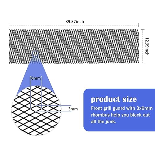 Trimmable Car Grill Mesh,Premium Aluminum Alloy Automotive Grilles,Universal Mesh Grill Insert Fits for Front Bumper,Hood Air Vents Spoiler,Practical Car Accessories Exterior (3 * 6mm) - Image 3