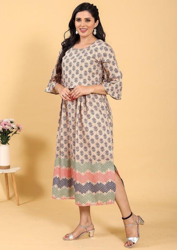 Image of RITIJYA Zipless Feeding Kurtis & Dresses for Women | Zipless Maternity Wear Gown Pregnancy Dress for Nursing Mothers | Viscose Rayon | Stylish & Comfortable | S to 4XL | Washable & Durable