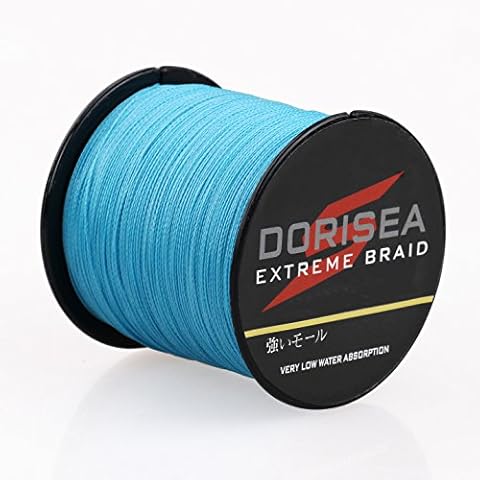 DORISEA Extreme Braid 100% Pe Braided Fishing Line 6-550Lb Test Fishing Wire 500m/546Yards Fishing String-Abrasion Resistant Incredible Superline Zero Stretch Small Diameter (Blue, 60lb/0.40mm) Cover