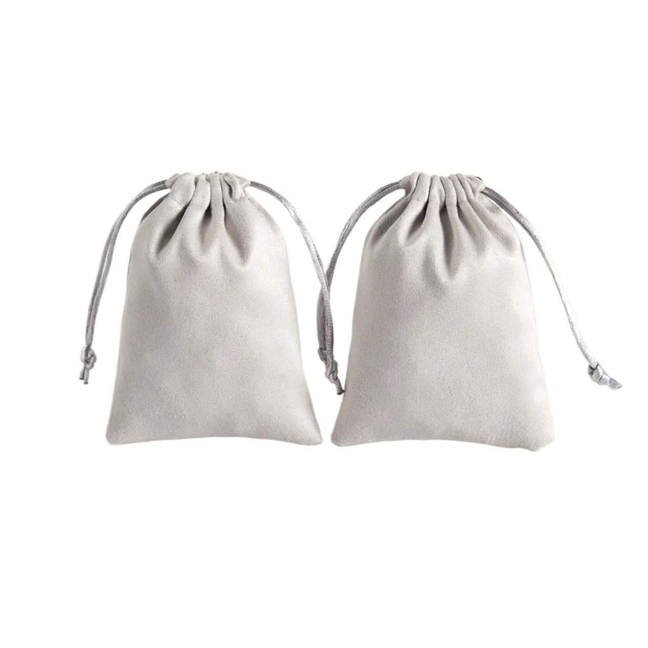 Mlyvax 20pcs Velvet Suede Light Purple Pouches Luxury Jewelry Packaging Display Flannel Drawstring Packing Gift Bags(Grey)