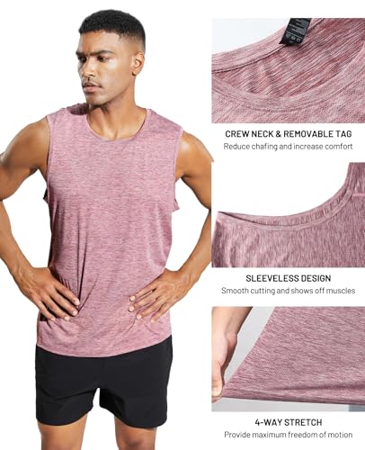 Image of MIER Men's Sleeveless Tank Top Dry Fit Workout Muscle Tee Shirt for Running Athletic Gym Sports Training, Moisture Wicking