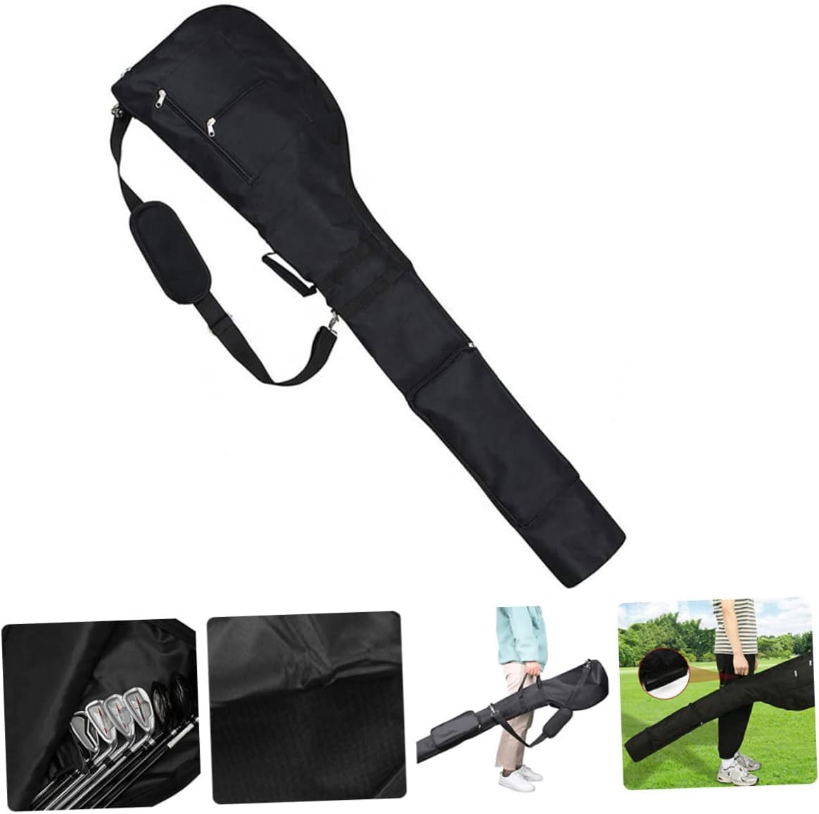 TOYANDONA Golf Club Holder Golf Bag Shoulder Strap Pad Reusable Golfing Bag for Household Outdoor Golfing Pouch