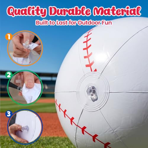Shindel Giant Inflatable Baseball, 27 Inch Blow Up Ball for Kids - image 3