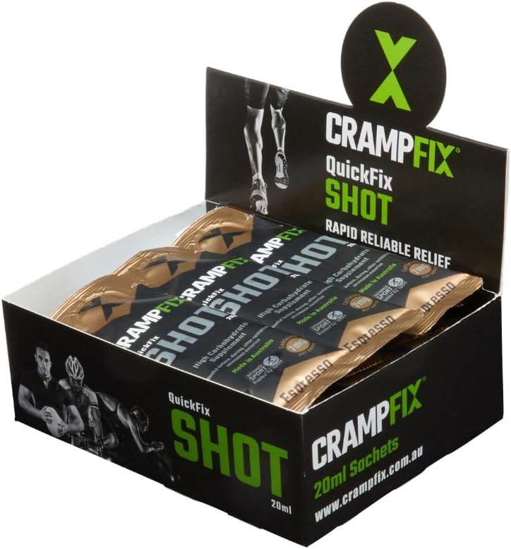 CrampFix Sports Shot, Prevents and Relieves Muscle Cramps in Seconds, Easy Carry Sachets, 15 Pack, All Natural (ESPRESSO)
