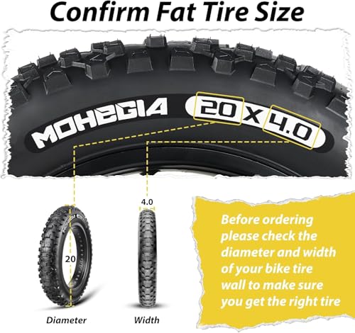 MOHEGIA Ebike Fat Tire: 20×4.0/26×4.0 Inch E-Bike Mountain