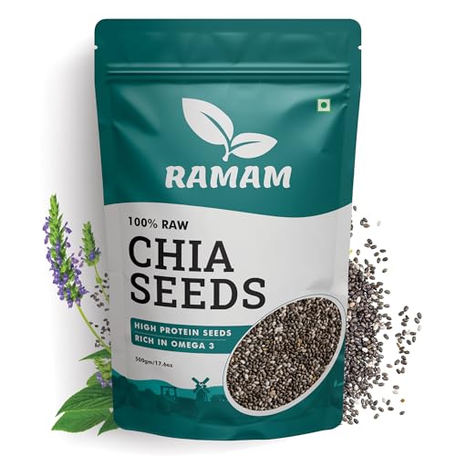 Image of Ramam Chia seeds 500gm For Weight Management | Natural Chia Seeds for Eating - Rich in Omega 3| High Protein seeds | Gluten Free |Helps in Manage Cholesterol level & Blood Pressure - 500g (Pack of 1)