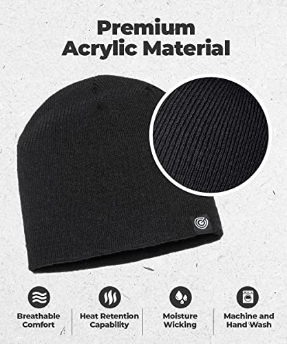 Original Beanie Cap - Soft Knit Beanie Hat - Warm And Durable Black #TOP1