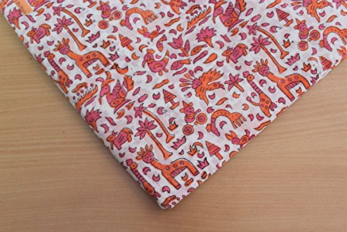 Drukowana miękka tkanina bawełniana ręcznie drukowana indyjska tkanina, miękka tkanina bawełniana od The Yard Fabric, Jaipuri Kurti tkanina z nadrukiem na letnią sukienkę (20