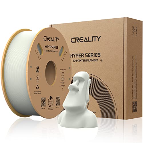 Creality Filament officiel pour imprimante 3D, filament Hyper PLA haute vitesse, 1,75 mm pour impression Ã  grande vitesse, prÃ©cision dimensionnelle +/- 0,02 mm, 1 kg/bobine - Blanc