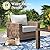 MIXPATIO 5 Pieces Patio Furniture Set, Outdoor Wicker Rattan Sofa Couch with 5.5" Thick Comfy Cushions, Swivel Rocker Chairs and Ottomans, High Back Conversation Set Garden Backyard, Grey