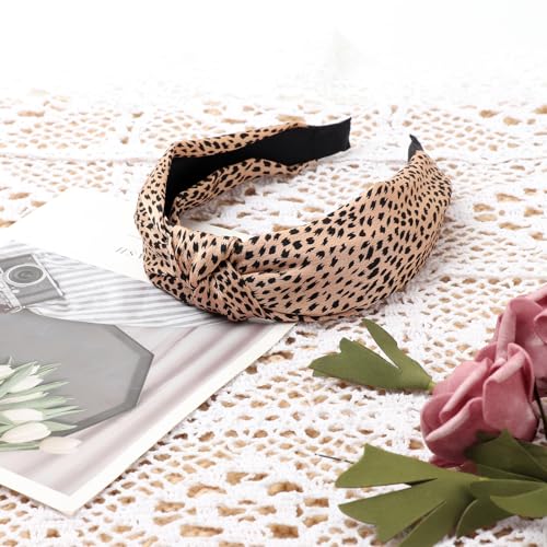 Image of DRESHOW 8 Pack Knotted Headbands for Women Wide Turban Headband Yoga Exercise Ribbing Hair Hoop Hair Bands Accessories