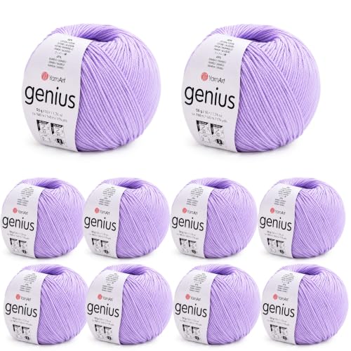 Image of YarnArt Genius Soft Cotton Blend Yarn, 10 Pack (1.76 oz / 174 Yds)