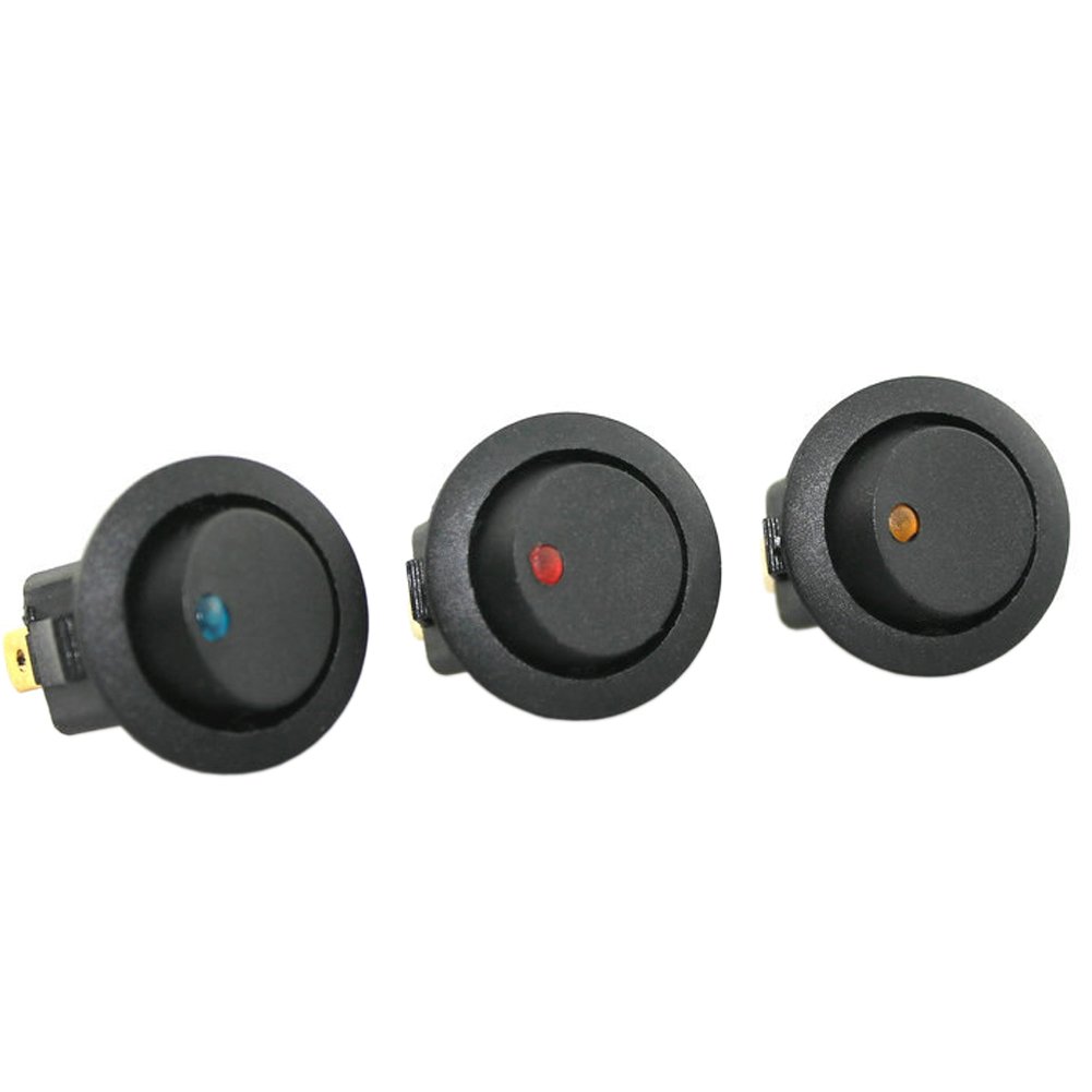 Rocker DOT LED Light Round Toggle Switch Spst On-off Control