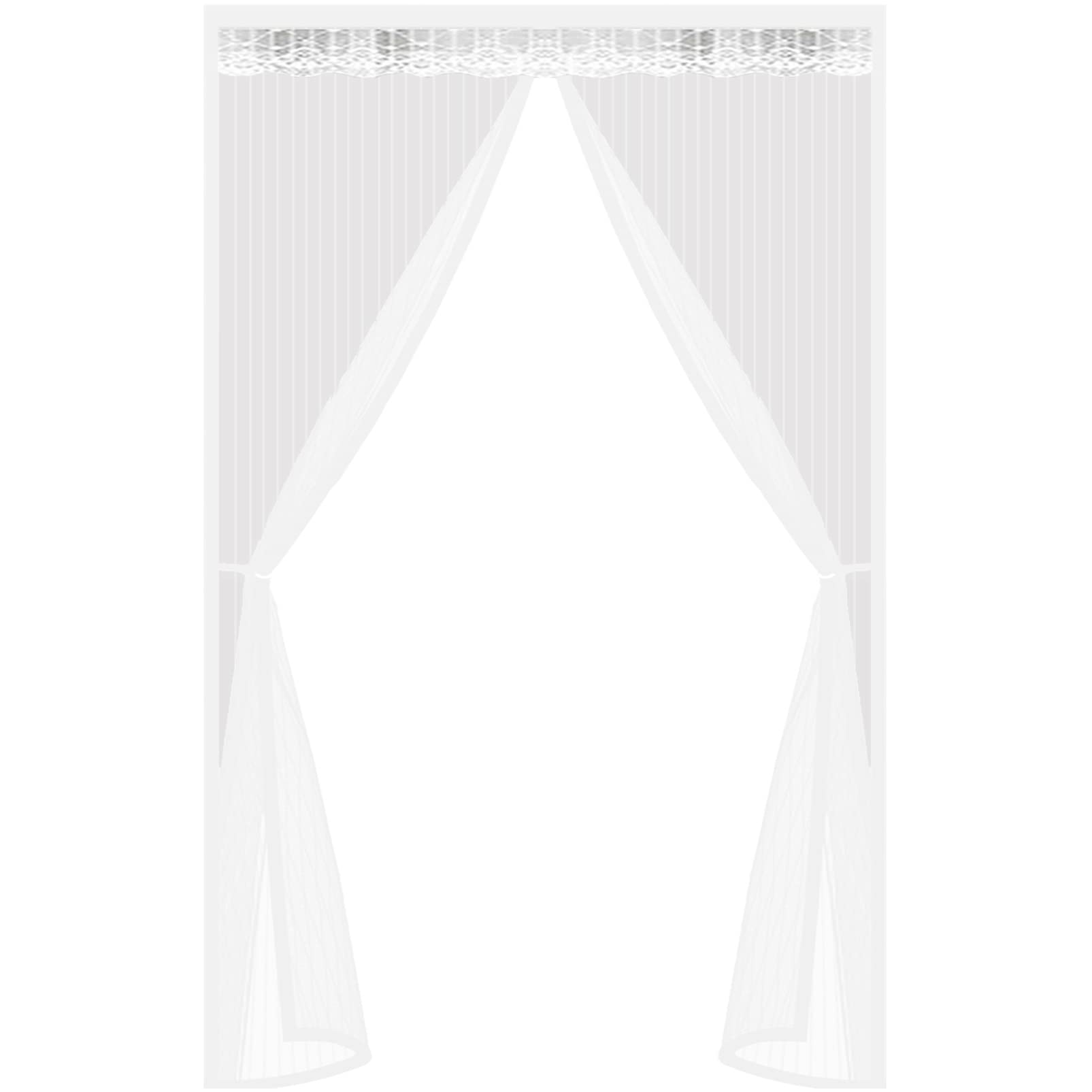 Guogai White Magnetic Door Screen 80X205cm(31X81inch) Magnetic Fly Insect Shut Automatically Easy To Install Away From Mosquitoes Mesh Curtain For French Doors Patio Door,