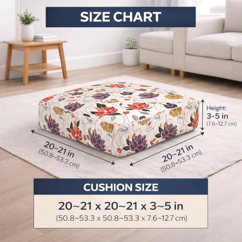 Image of STITCHNEST 'Contour Fit Series' Stretchable Printed Wooden Sofa Cover (Pack of 6) - Elastic Wooden Chair Cover | Wooden Sofa Seat Cover | Size - 20-21 x 20-21 x 3-5 in