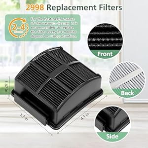 HEPA Filter Replacement Kit Compatible with Bissell 2998 Multiclean Lift-Off Pet Vacuum, Fit for Bissell 2998 2999 2849 3000 3057 28492 31259 3399 2852 31269 3125W Vacuum, Part 1625641 (3+6 Pack) HEPA Filter Replacement Kit Compatible with Bissell 2998 Multiclean Lift Off Pet Vacuum Fit for Bissell 2998 2999 2849 3000 3057 28492 31259 3399 2852 31269 3125W Vacuum Part 1625641 36 Pack
