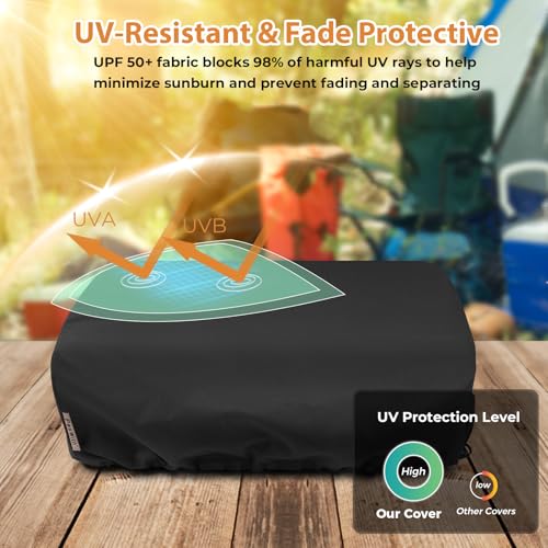 Image of Griddle Cover for Blackstone 22 inch Tabletop Griddle with Hood,Custom Fit Waterproof UV Resistant Windproof Portable Grill Cover for Blackstone Adventure Ready and More Mini Camping Tabletop Griddle