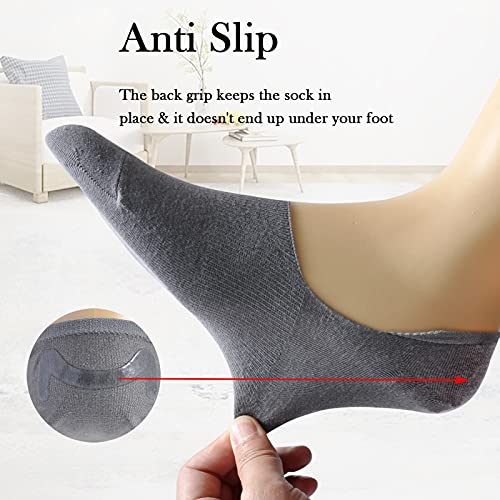 Image of JORMATT 6 Pairs Mens No Show Socks Comfort Cotton Invisible Low Cut Socks Non-Slip 6-10 /10-13