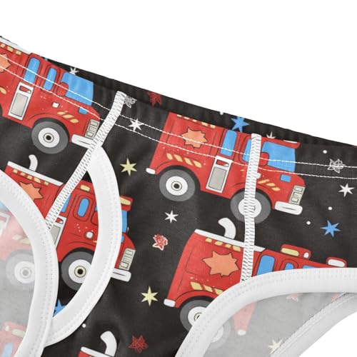Wusikd Red Fire Truck Boys' Underwear Cotton Blue Lights Boys Briefs Soft Toddler Underwear 2T4