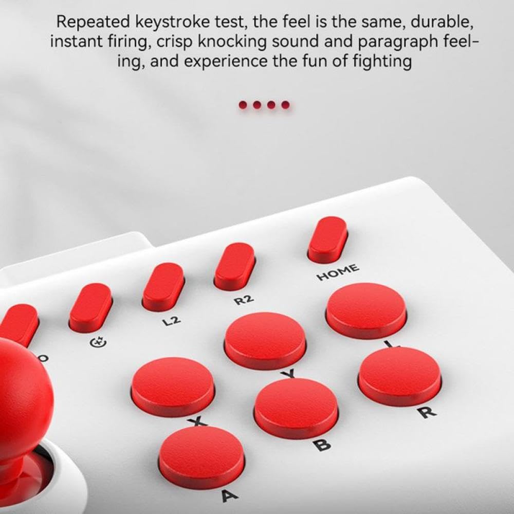 Genérico Universal Arcade Game Stick Joystick Controller For Switch PS4 PS3 Ultimate Pandora Box PC, for Android IOS Mobile Phone (negro rojo)