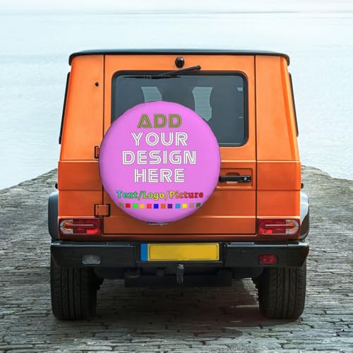 Image of Custom Spare Tire Cover 14-17 Inch, Personalized Universal Wheel Cover Add Your Own Photo Text Logo Waterproof Dust-Proof Tire Covers Protectors for Trailer Truck SUV Universal, Violet