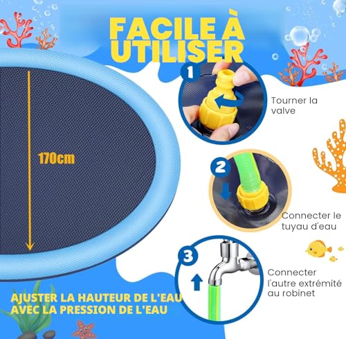 Jouets aquatiques gonflables LATERN tapis de jet d'eau extérieur