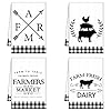 Geyoga 4 Pcs Farm Chicken Kitchen Towels Farmhouse Buffalo Plaids Dish Towel Flower Dish Towels 16 x 24 Inch Rustic Rooster Cow Pig Floral Dish Cloths Towel(White, Black, Farm)