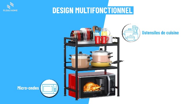SoBuy FRG092-W Magnetronkast Rek Voor Magnetron Keuken Minirek Oven Magnetron Meubels Opslag Keuken Serveren