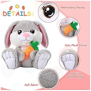 Chalyna8incheasterplushbunnyrabbitstuffedanimalgrayfloppyearsittingbunnyhuggableandwashablebunnyplushtoygiftforkidsgirlsboysbirthdayeasterstuffersbirthdaypartysupplies Urban Country Home Decor Chalyna 8 inch easter plush bunny rabbit stuffed animal gray floppy ear sitting bunny huggable and washable bunny plush toy gift for kids girls boys birthday easter stuffers birthday party supplies urban country home decor