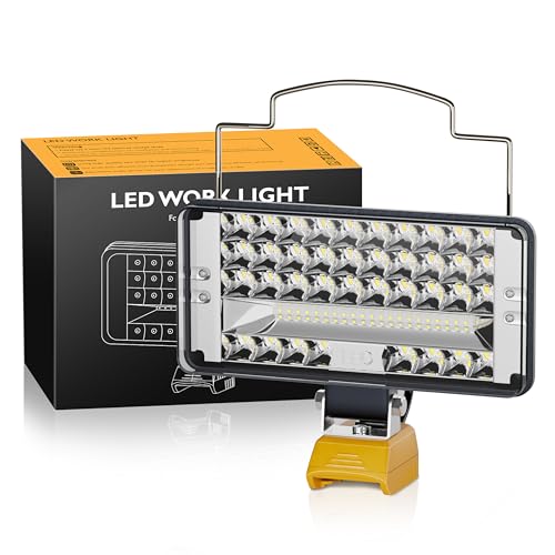 20V Cordless LED Work Light Suitable for Dewalt Battery, 90W 9000LM 7' Battery Light LED Work Light...