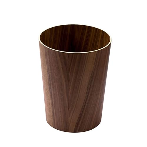 Botes de basura de madera, estilo nórdico, cubo de almacenamiento simple, para sala de estar, oficina, papelera, 3 colores, cocina, baño, cubo de