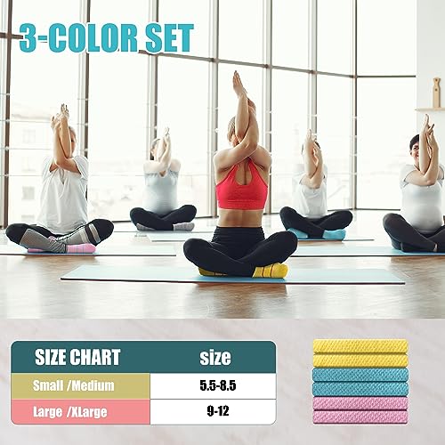 Image of Non Slip Pilates Socks with Grips for Yoga, Barre, Grippy, Hospital, Ballet for Women with Arch Support.