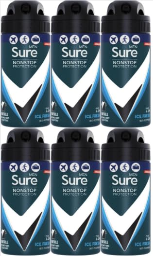 Sure Men Invisible Ice Spray Compressed Anti-Perspirant Deodorant 75ml Case of 6