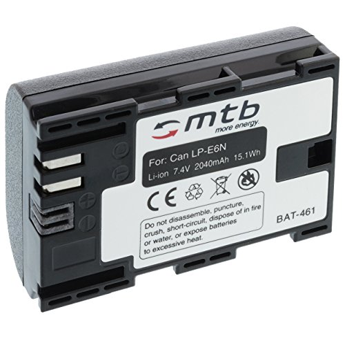 Batterie LP-E6N (2040mAh) pour Canon EOS 5D Mark III / 7D Mark II, 60D, 70D, 80D / XC10 / WTF-E5, E7 [avec Plus récent InfoChip - Juin 2016]