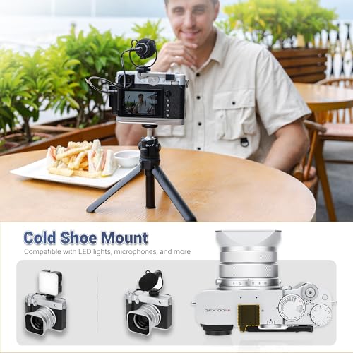 Image of GFX100RF Foldable Thumb Up Grip Rest Holder for Fujifilm GFX100RF - Silver | GFX 100RF Thumb Grip w Built-in Cold Shoe Mount & Hot Shoe Cover Protector Thumb Rest Support,Not Affect Use of Camera Button